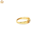Load image into Gallery viewer, 15ct Gold Sapphire Ring with Round Pearl Cabochon