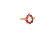 9ct Gold Ring with Cabochon Opal & Pink Tourmaline