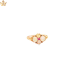 Load image into Gallery viewer, Yellow Gold Multistone Ring with Round Cabochon Opals