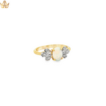 Load image into Gallery viewer, 9ct Gold Ring with Oval Cabochon Opal &amp; Diamonds