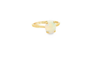 9ct Gold Ring with Oval Cabochon Opal Solitaire