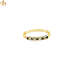 Load image into Gallery viewer, 9ct Gold Ring with Deep Blue Sapphires &amp; Diamonds