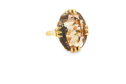 9ct Gold Cocktail Ring with Smokey Quartz - Edinburgh 1972