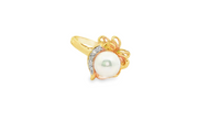 Yellow Gold Cocktail Ring with Cabochon Pearl