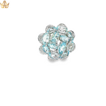Load image into Gallery viewer, 9ct Aquamarine Cabochon Ring in White Gold