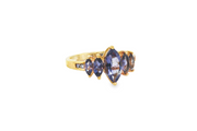 9ct Gold Ring with Bluish Purple Amethyst Gemstones