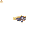 Load image into Gallery viewer, 9ct Gold Ring with Bluish Purple Amethyst Gemstones