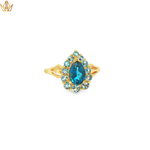 Load image into Gallery viewer, 9ct Gold Multistone Ring with Pear Shaped Spinel &amp; Topaz