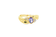 9ct Gold Ring with Tanzanite & Diamonds