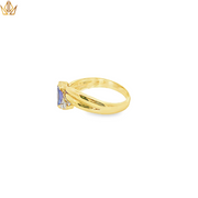 9ct Gold Ring with Tanzanite & Diamonds