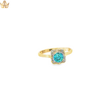 Load image into Gallery viewer, 9ct Gold Multi Stone Ring with Bluish Green Aquamarine