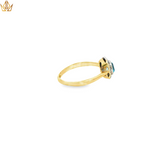Load image into Gallery viewer, 9ct Gold Multi Stone Ring with Bluish Green Aquamarine
