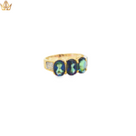 Load image into Gallery viewer, 9ct Gold Ring with Mystic Topaz &amp; Diamonds