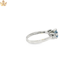 Load image into Gallery viewer, 14ct White Gold Ring with Topaz &amp; Diamonds