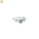 Load image into Gallery viewer, 14ct White Gold Ring with Topaz &amp; Diamonds