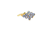 9ct Gold Multistone Ring with Bluish Purple Tanzanite