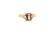 9ct Gold Multistone Ring with Emerald Cut Ametrine