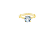 18ct Gold Solitaire Ring with Round Light Blue Sapphire
