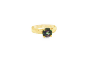 14ct Gold Solitaire Ring with Round Mystic Topaz