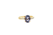 9ct  Gold Ring with Oval Tanzanite and Accents