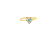 18ct Gold Ring with Trillion Cut Aquamarine