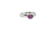 18ct White Gold Ring with Oval Star Ruby