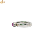 18ct White Gold Ring with Oval Star Ruby