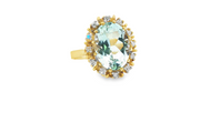 14ct Gold Cocktail Ring with Oval Aquamarine