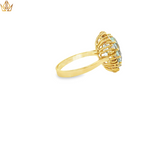 Load image into Gallery viewer, 14ct Gold Cocktail Ring with Oval Aquamarine