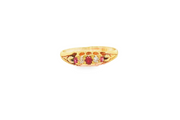 18ct Gold Multi-Stone Ring with Round Ruby