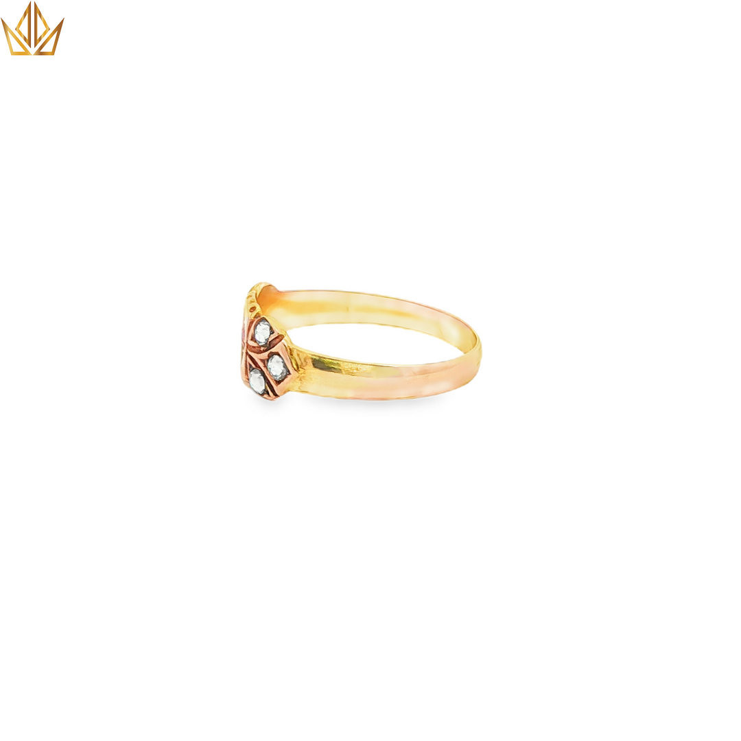15ct Gold Multistone Ring with Cabochon Ruby