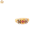 Load image into Gallery viewer, 15ct Gold Multistone Ring with Cabochon Ruby