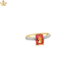 Load image into Gallery viewer, 9ct Orangy Red Topaz Multistone Ring in Yellow Gold