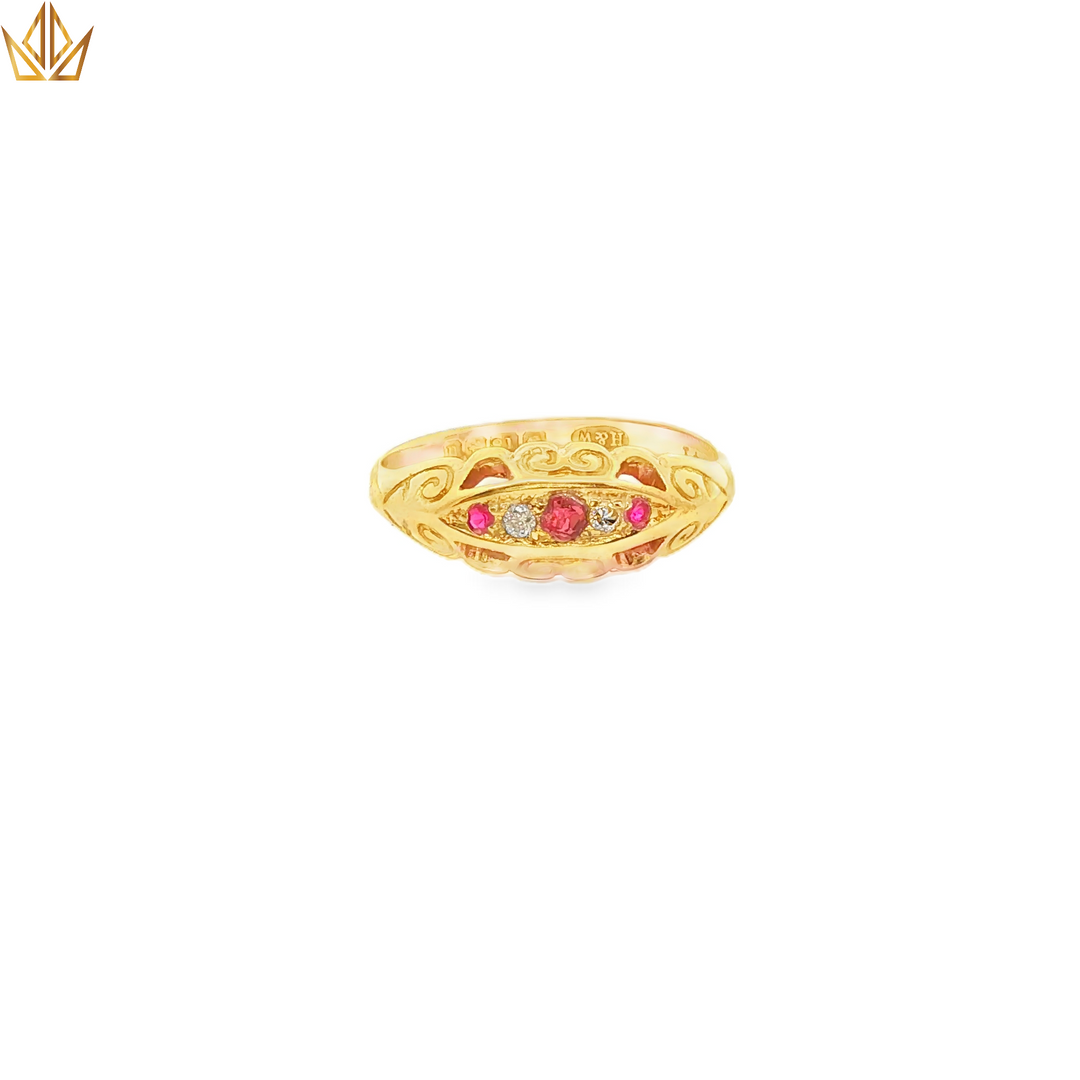 18ct Gold Ruby & Diamonds (Antique)