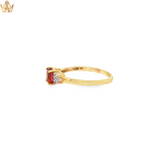 9ct Yellow Gold Ring with Round Cut Orange Spinel