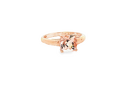 Rose Gold Solitaire Ring with Cushion Cut Morganite