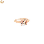 Load image into Gallery viewer, Rose Gold Solitaire Ring with Cushion Cut Morganite