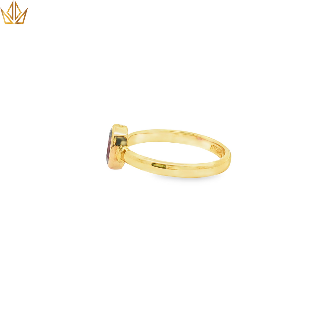 9ct Yellow Gold Solitaire Ring with Tourmaline