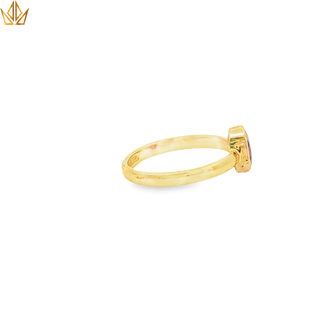 9ct Yellow Gold Solitaire Ring with Tourmaline