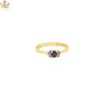 Load image into Gallery viewer, 9ct Gold Ring with Round Ruby Cabochon &amp; Diamonds