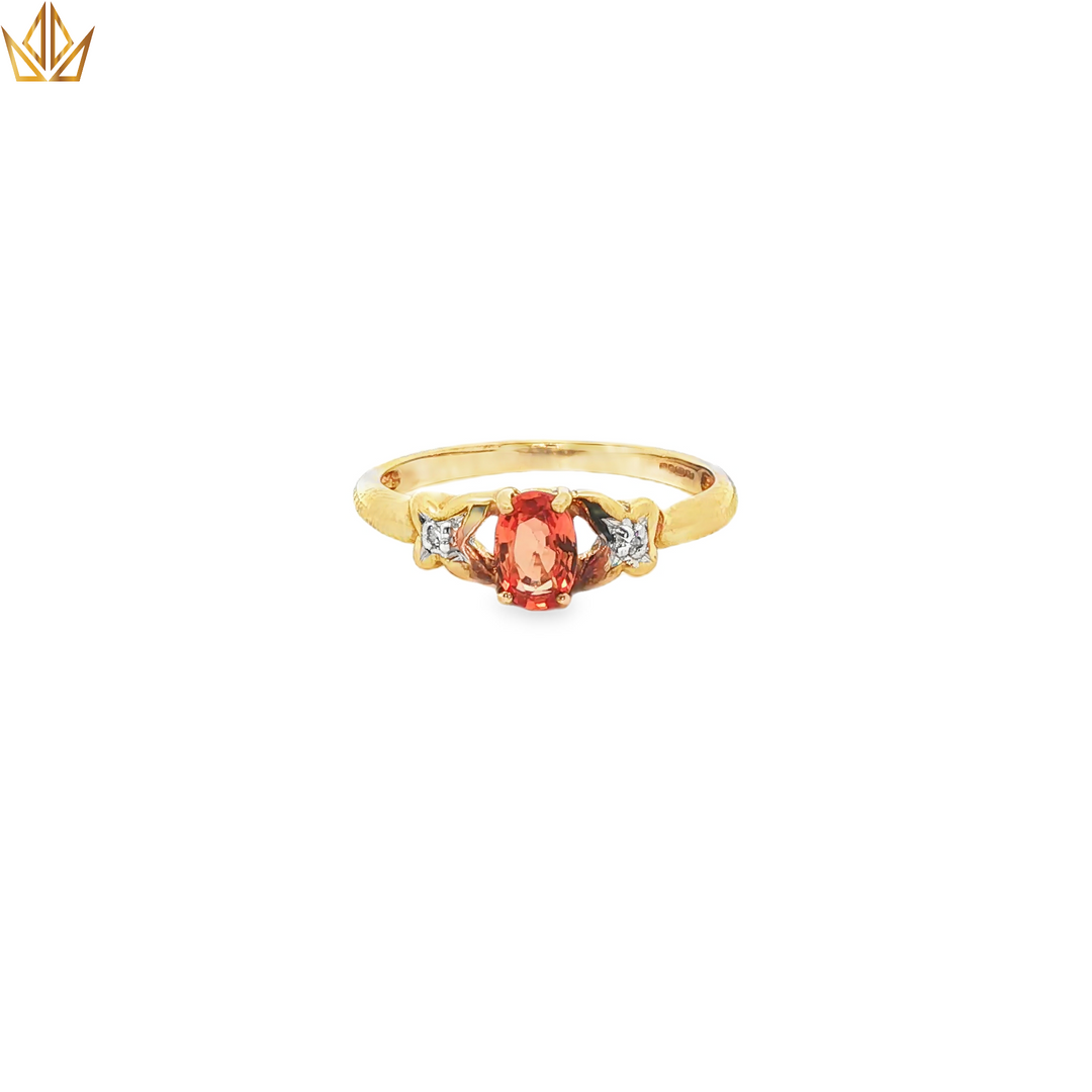 9ct Gold Ring With Orange Topaz