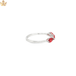 Load image into Gallery viewer, 9ct White Gold Ring with Three Brilliant-Cut Red Spinel Marquise Gemstones