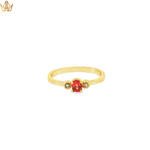 Load image into Gallery viewer, Orangy Red Sapphire &amp; Yellow Gold Multistone Ring