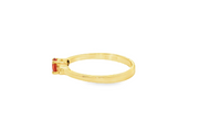 Orangy Red Sapphire & Yellow Gold Multistone Ring