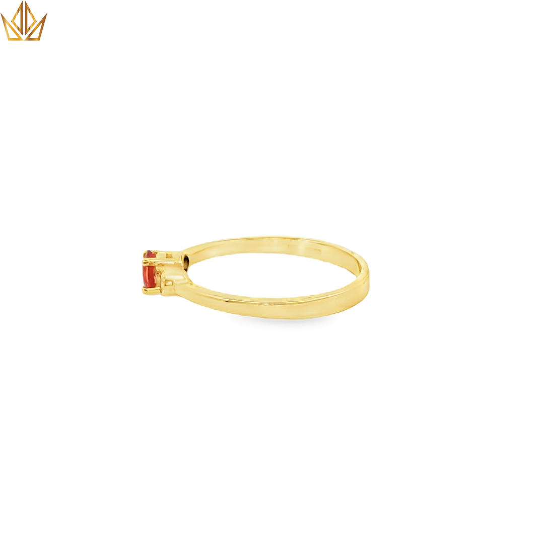 Orangy Red Sapphire & Yellow Gold Multistone Ring