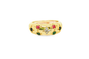 18ct Gold Ring with Diamond, Rubies & Sapphires