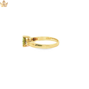 9ct Gold Multistone Ring with Peridot & Diamonds