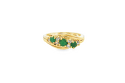 9ct Gold Ring with Emeralds & Diamonds
