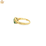 Load image into Gallery viewer, 9ct Gold Ring with Emeralds &amp; Diamonds