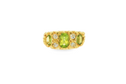 18ct Gold Ring with Peridot & Diamond